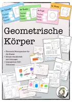 Vorschau - Arbeitsblätter - Geometrische Körper - interaktive PDF, Übersicht, Arbeitsblätter - Deckblatt