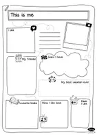 Vorschau - Mal- und Bastelvorlagen - This is me! - Steckbrief auf Englisch - Kennenlernen und sich vorstellen - Seite 2