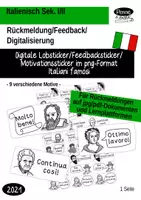 Vorschau - selbst erstellte Cliparts/Grafiken - Digitale Lobsticker - Italiani famosi - Rückmeldung/Feedback im Distanzunterricht - Deckblatt