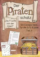 Vorschau - Arbeitsblätter - Escape Rätsel Klasse 2/3 "Der Piratenschatz Teil II" - Deckblatt