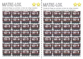 Vorschau - Arbeitsblätter - Mathelok Subtraktion Zahlenraum 100 Arbeitsblatt zum Kleben - Seite 3