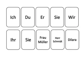 Vorschau - Spiele - Kartenspiel/ DaZ/ DaF/ Spiel/ Verben/ Satzstellung/ Satzbau - Deckblatt