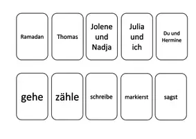 Vorschau - Spiele - Kartenspiel/ DaZ/ DaF/ Spiel/ Verben/ Satzstellung/ Satzbau - Seite 1