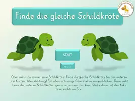 Vorschau - Spiele - Konzentrationsübung - Finde immer die gleiche Schildkröte - Probeversion - Seite 1