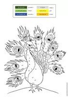 Vorschau - Arbeitsblätter - Malen nach Zahlen - das Einmaleins - Pfau - Deckblatt