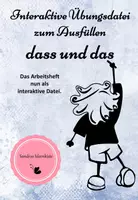 Vorschau - Interaktives Material - Interaktive Übungsdatei zu dass und das (Formular-Datei zum Ausfüllen)) #Homeschooling - Deckblatt