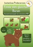 Vorschau - Spiele - Konzentrationsübung - Finde den gleichen Bären - Probeversion - Deckblatt