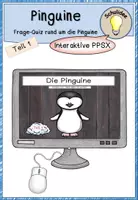 Vorschau - Interaktives Material - Pinguine interaktives Material Frage-Quiz Teil 1 - Deckblatt