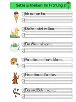 Vorschau - Arbeitsblätter - Sätze in Zeilen schreiben Frühling und Ostern - Seite 2