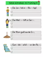 Vorschau - Arbeitsblätter - Sätze in Zeilen schreiben Frühling und Ostern - Seite 3