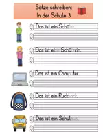 Vorschau - Arbeitsblätter - Sätze in Zeilen schreiben: Schule, Wald, Herbst, Halloween - Seite 3