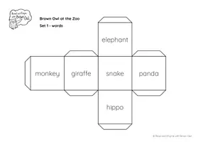 Vorschau - Spiele - Brown Owl at the Zoo - Animals Vocabulary Dice - Seite 3