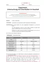 Vorschau - Arbeitsblätter - Experiment: Untersuchung von Chemikalien aus dem Haushalt - Seite 3