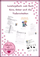Vorschau - Arbeitsblätter - Lesetagebuch - Rico, Oskar und die Tieferschatten (mit Lösungen) - Deckblatt