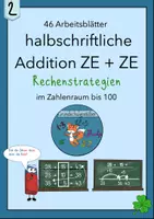 Vorschau - Unterrichtsreihen - Plusaufgaben Addition 100 ZE + ZE Rechenstrategien mit Zehnerübergang zweistellig halbschriftliche Rechenverfahren - Deckblatt