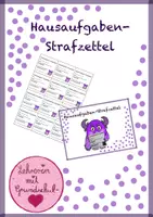 Vorschau - Anderer Materialtyp - Hausaufgaben-Strafzettel im coolen Monsterdesign - Deckblatt