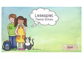 Vorschau - Interaktives Material - interaktives Lesespiel Klasse 2 Thema Schule - Seite 1