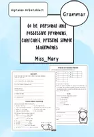 Vorschau - Arbeitsblätter - Interactive exercises- to be, can/can't, pronouns, present simple statements - Deckblatt