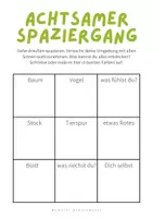 Vorschau - Arbeitsblätter - achtsamer Spaziergang - Deckblatt
