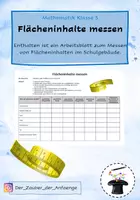 Vorschau - Arbeitsblätter - Flächeninhalte messen im Alltag - Deckblatt