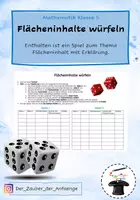 Vorschau - Arbeitsblätter - Flächeninhalte würfeln - Deckblatt