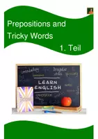 Vorschau - Arbeitsblätter - Prepositions / Präpositionen - Vokabelliste und Übersetzungsübungen - 1. Teil - Deckblatt