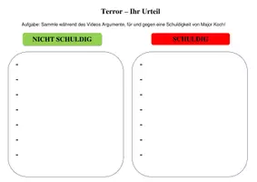 Vorschau - Arbeitsblätter - Arbeitsblatt zum Film: "Terror - Ihr Urteil" - Deckblatt