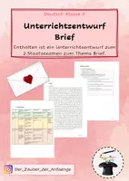 Vorschau - Stundenentwürfe - Unterrichtsentwurf zum Brief - Deckblatt