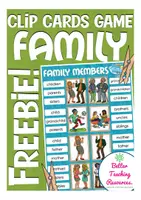Vorschau - Bildkarten - FREEBIE family members Englisch Klammerkarten kostenlos - Deckblatt