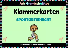 Vorschau - Aufgabenkarten - Klammerkarten für die Grundschule: Sportübungen - Deckblatt