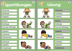 Vorschau - Aufgabenkarten - Klammerkarten für die Grundschule: Sportübungen - Seite 2