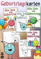 Vorschau - Mal- und Bastelvorlagen - Geburtstagskarten / Grußkarten zum Geburtstag - Deckblatt