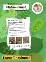 Vorschau - Arbeitsblätter - Natur-Kunst, Kunst Grundschule, Kunstunterricht draußen - Deckblatt
