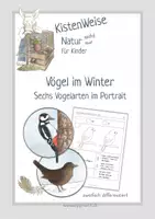 Vorschau - Arbeitsblätter - Vögel im Winter - Sechs Vogelarten im Portrait - Deckblatt