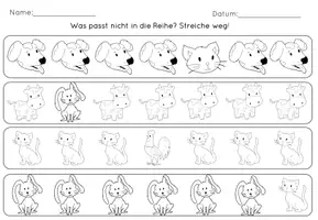 Vorschau - Arbeitsblätter - Was passt nicht Sammlung - Seite 1