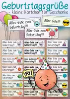 Vorschau - Mal- und Bastelvorlagen - Geburtstagsgrüße - Kärtchen für Geschenke - Deckblatt