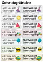 Vorschau - Mal- und Bastelvorlagen - Geburtstagsgrüße - Kärtchen für Geschenke - Seite 2