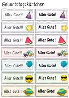 Vorschau - Mal- und Bastelvorlagen - Geburtstagsgrüße - Kärtchen für Geschenke - Seite 3