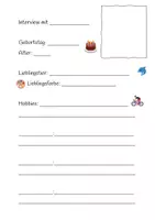 Vorschau - Arbeitsblätter - Partnerinterview- Kennenlernen der neuen Klasse- einfach - Seite 2