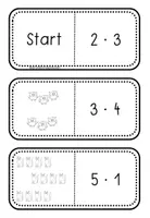 Vorschau - Spiele - Einmaleins-Einführung: 8x Domino "Vom Plus zum Mal" - Seite 1