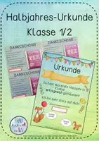 Vorschau - Anderer Materialtyp - Halbjahres-Urkunde für Klasse 1 und Klasse 2 - Deckblatt