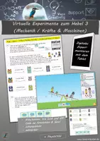 Vorschau - Arbeitsblätter - Virtuelle Experimente zum Hebel 3 (Mechanik / Kräfte & Maschinen) mit Spiel & kniffligen Aufgaben - Deckblatt