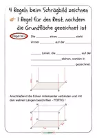 Vorschau - Arbeitsblätter - Schrägbild zeichnen Arbeitsblatt + Faltheft | 4 Regeln | QR zum Video - Seite 3