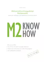Vorschau - Stundenentwürfe - M2knowhow Abiturvorbereitungsskript Mathematik - Deckblatt