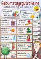 Vorschau - Mal- und Bastelvorlagen - Geburtstagsgutscheine / Hausaufgabengutscheine - Geburtstag - Deckblatt