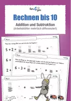 Vorschau - Arbeitsblätter - Rechnen bis 10 - Addition und Subtraktion #Distanzlernen - Seite 1