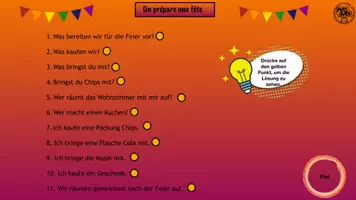 Vorschau - Präsentationen/Tafelbilder - On prépare une fête - Redemittel - Kommunikation - Seite 1