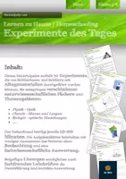 Vorschau - Arbeitsblätter - Experimente des Tages - Kleine Experimente für zu Hause - Deckblatt