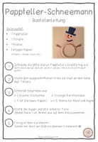 Vorschau - Mal- und Bastelvorlagen - Freebie: Bastelanleitung + Traumreise Pappteller-Schneemann - Deckblatt