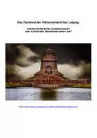 Vorschau - Arbeitsblätter - Leipziger Völkerschlacht, kreatives Schreiben, Umgang mit Geschichte - Deckblatt